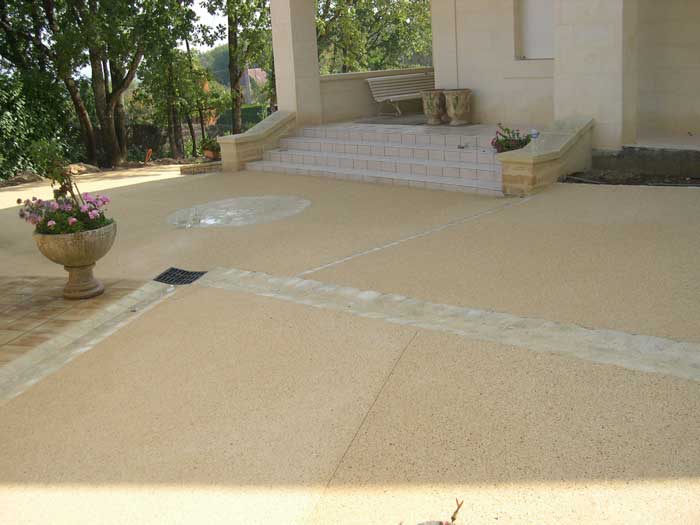 terrasse beton sable