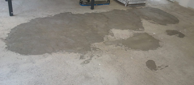 reparation d'un sol avec barbotine de ciment