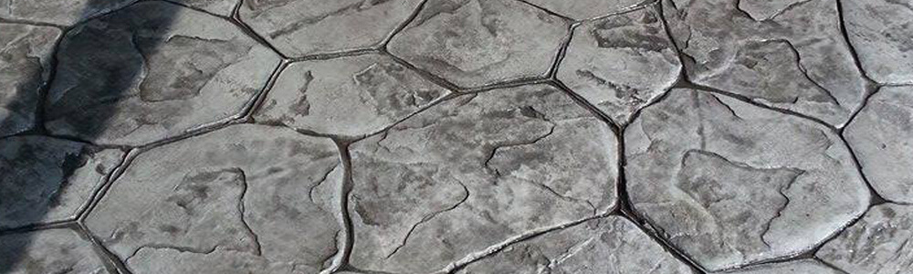 beton imprime moule pierre irreguliere gris